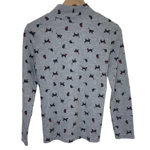 KAREN SCOTT | Petite Women’s Cat & Bow Christmas Mock Neck Turtleneck | Size PS - Picture 5 of 10